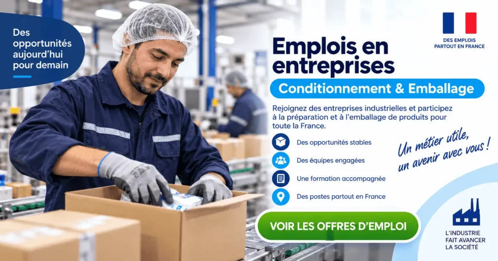 Conditionnement & emballage : emplois, missions et entreprises qui recrutent