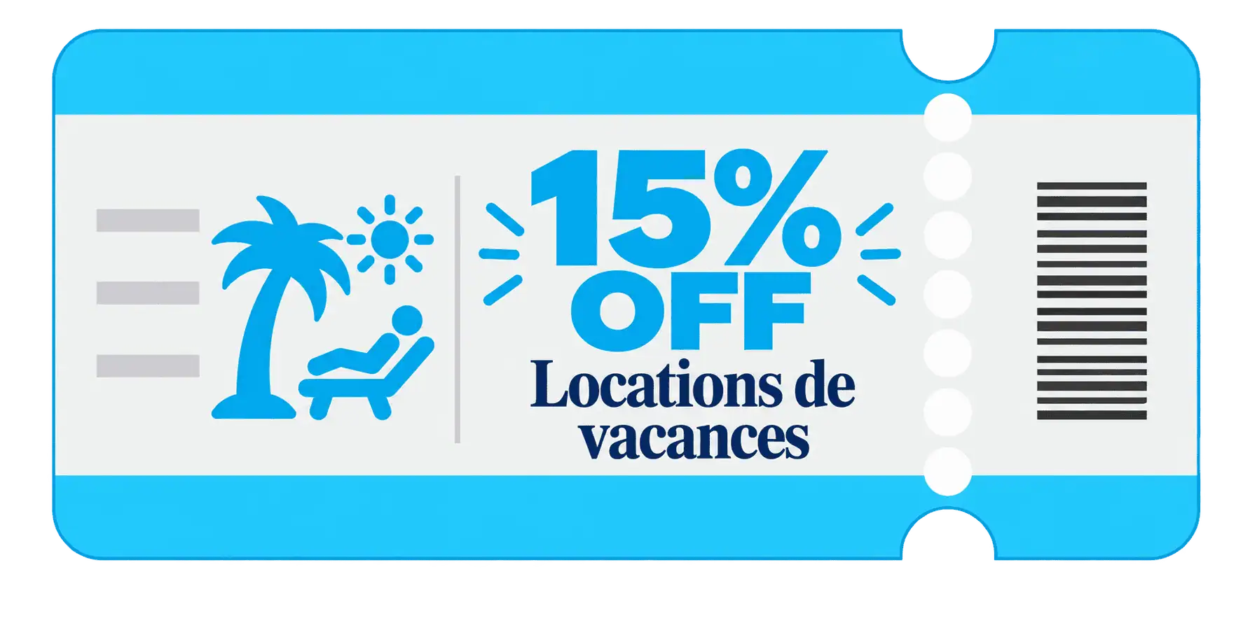 15% OFF Locations de vacances
